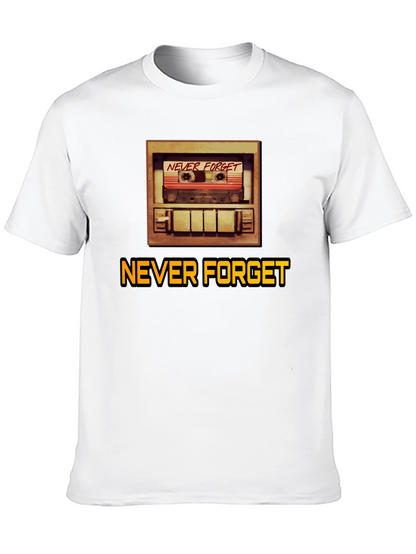 Camiseta Negra Retro Never Forget para Hombre