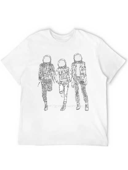 Camiseta Negra con Diseño de Astronautas