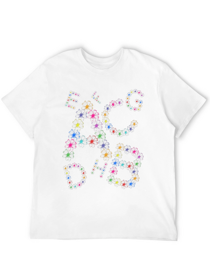 Camiseta Negra con Notas Musicales Florales
