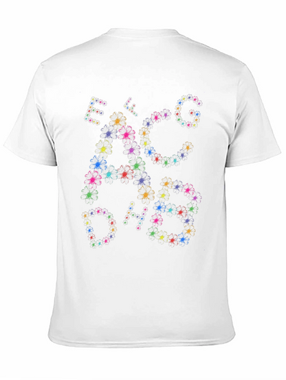 Camiseta Negra con Notas Musicales Florales