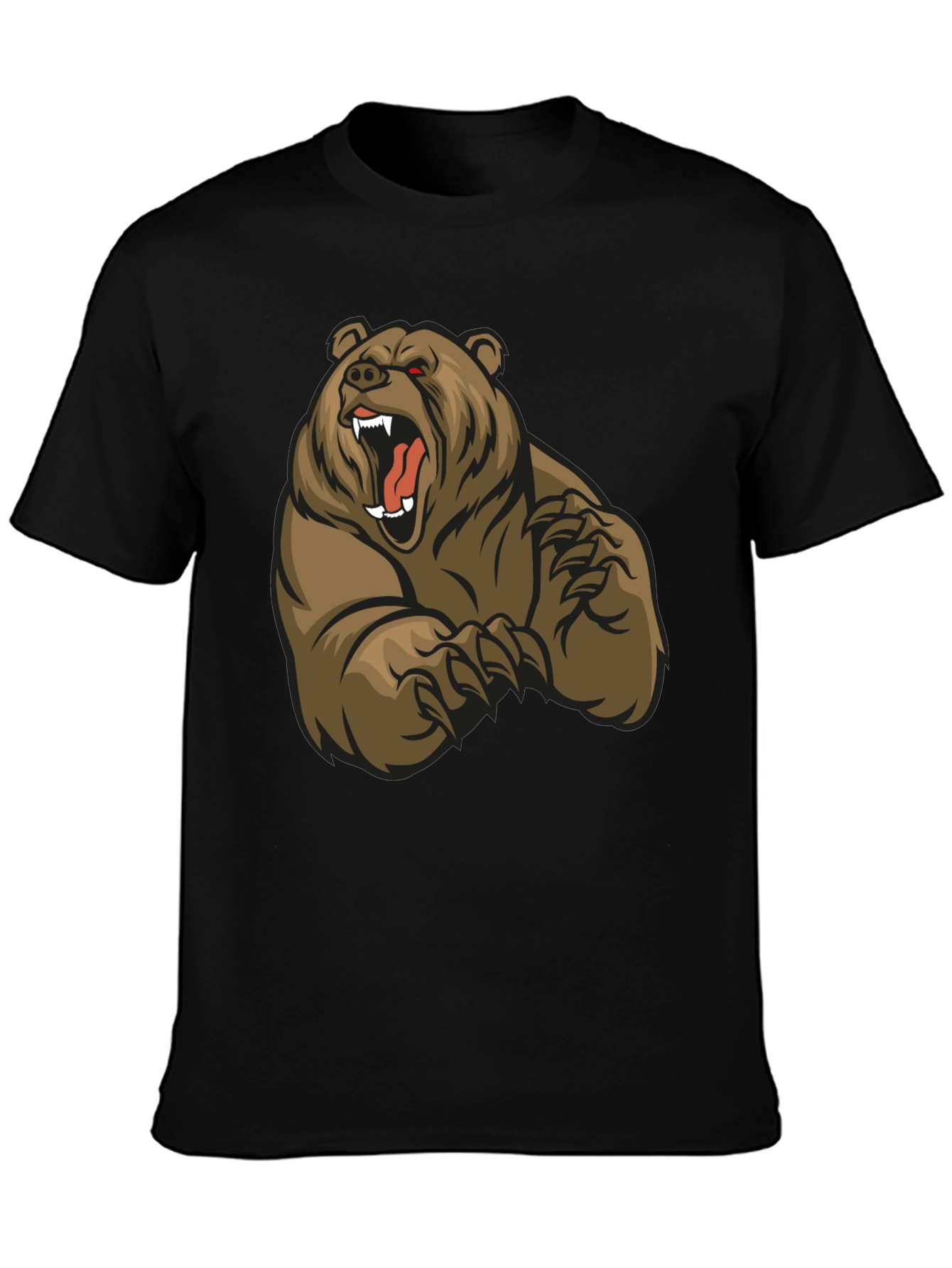 Camiseta Negra con Diseño de Oso