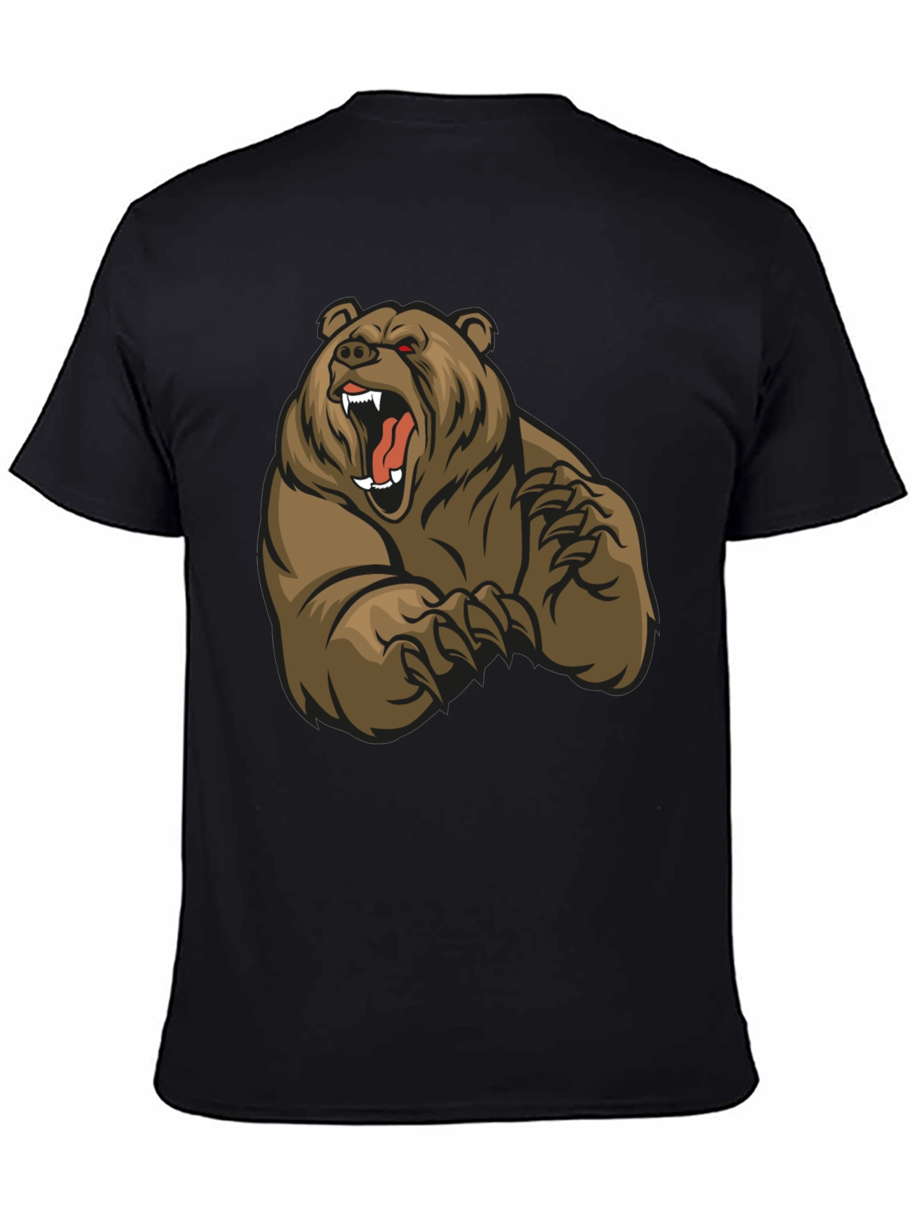 Camiseta Negra con Diseño de Oso
