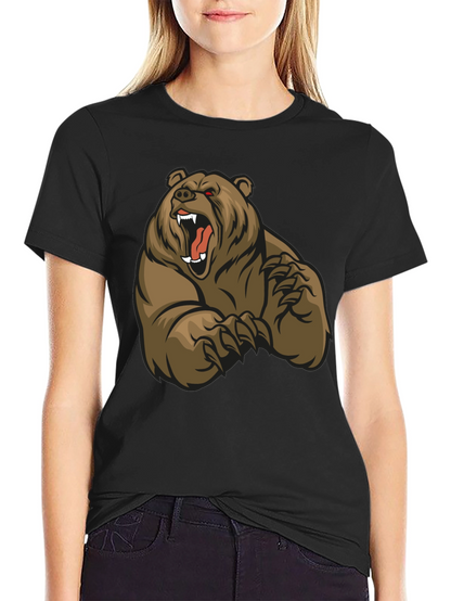 Camiseta Negra con Diseño de Oso