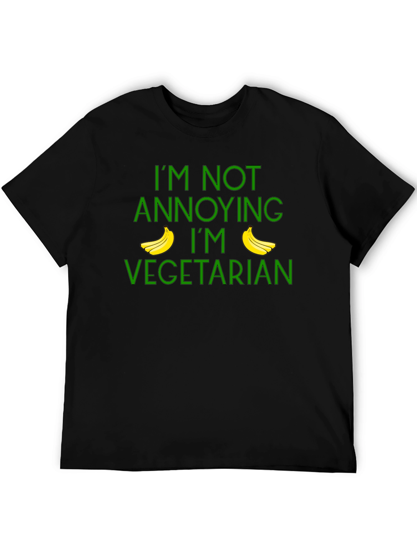 Camiseta Negra Vegetariana Divertida