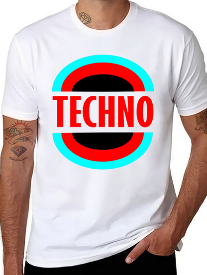 Camiseta Negra Techno - Diseño Circular Moderno