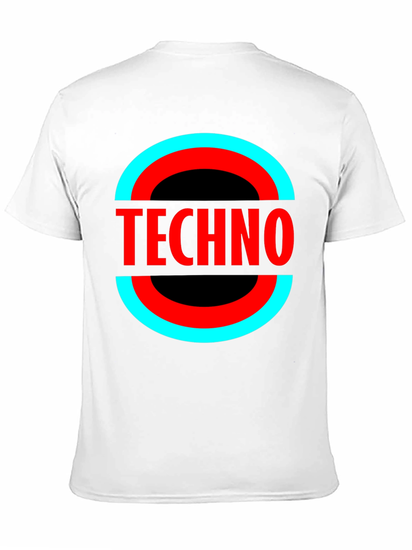 Camiseta Negra Techno - Diseño Circular Moderno