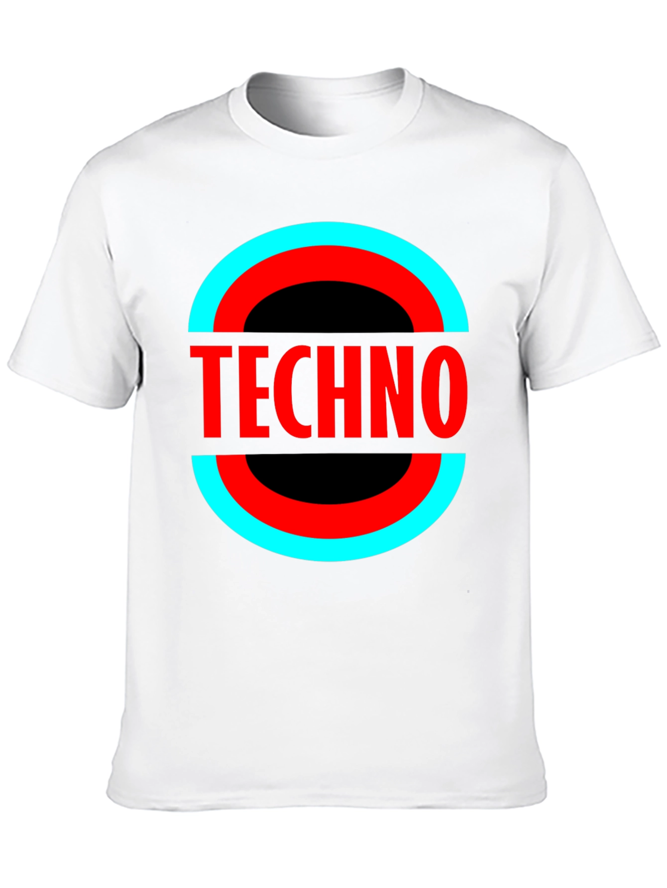Camiseta Negra Techno - Diseño Circular Moderno