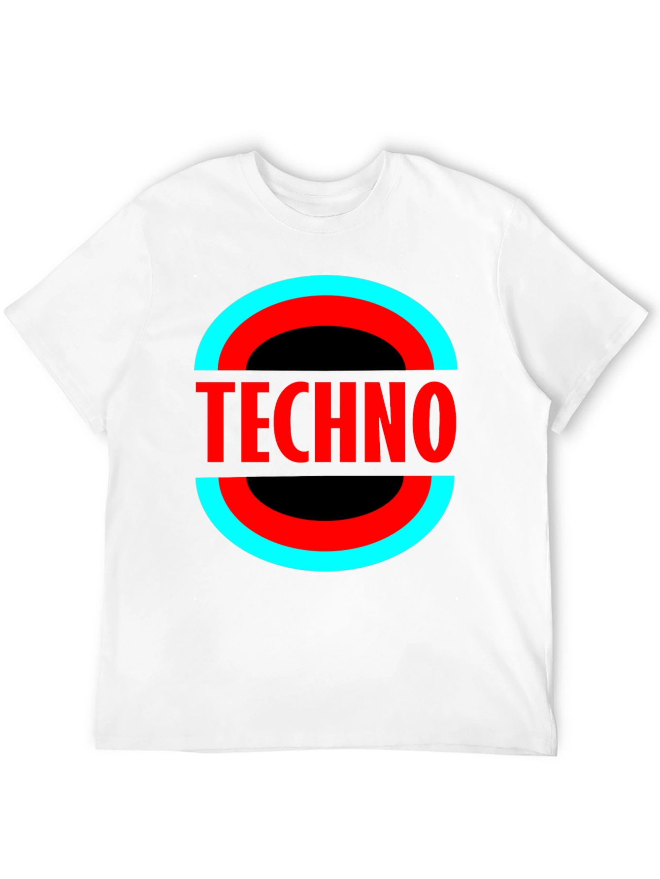 Camiseta Negra Techno - Diseño Circular Moderno
