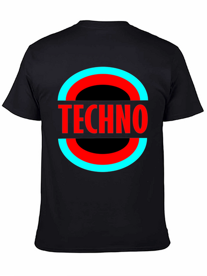 Camiseta Negra Techno - Diseño Circular Moderno