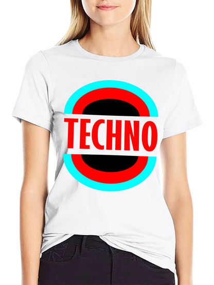Camiseta Negra Techno - Diseño Circular Moderno