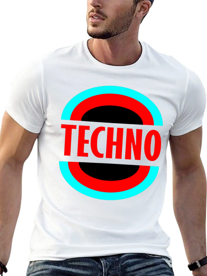 Camiseta Negra Techno - Diseño Circular Moderno