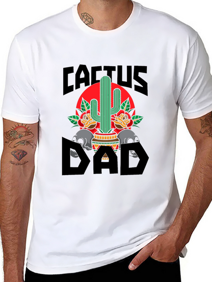 Camiseta Negra Cactus Dad con Diseño Gráfico