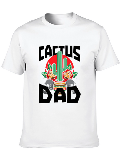 Camiseta Negra Cactus Dad con Diseño Gráfico