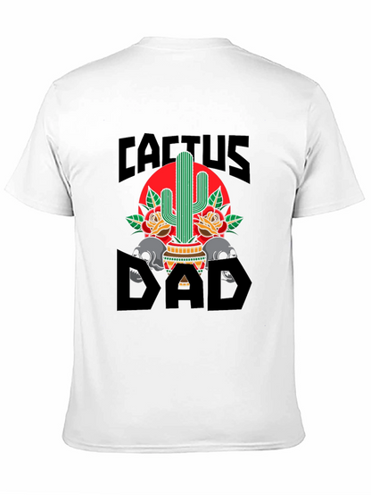 Camiseta Negra Cactus Dad con Diseño Gráfico