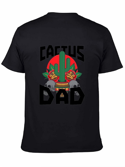 Camiseta Negra Cactus Dad con Diseño Gráfico