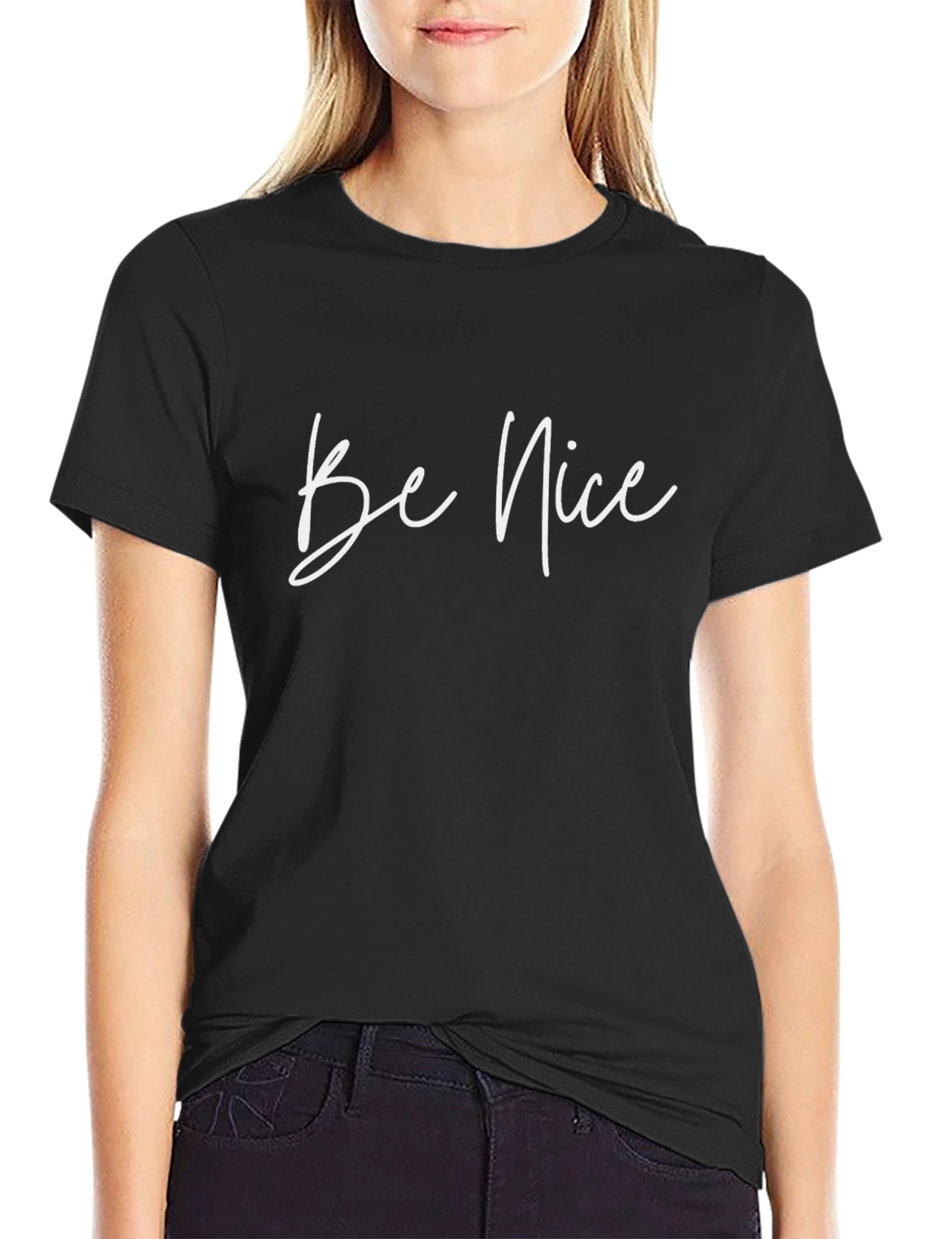 Camiseta Negra Be Nice - Moda Casual