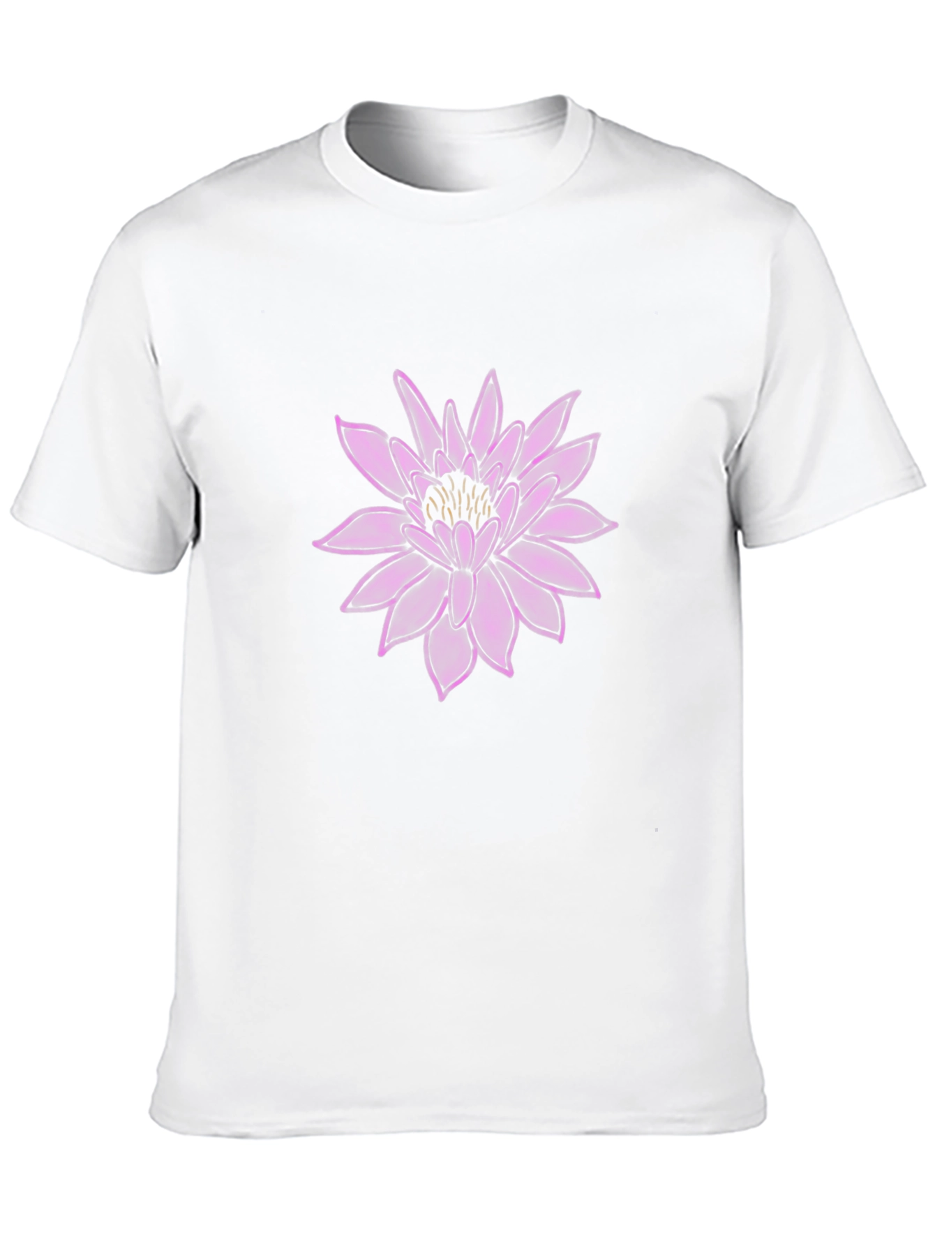 Camiseta Negra con Diseño Floral Púrpura