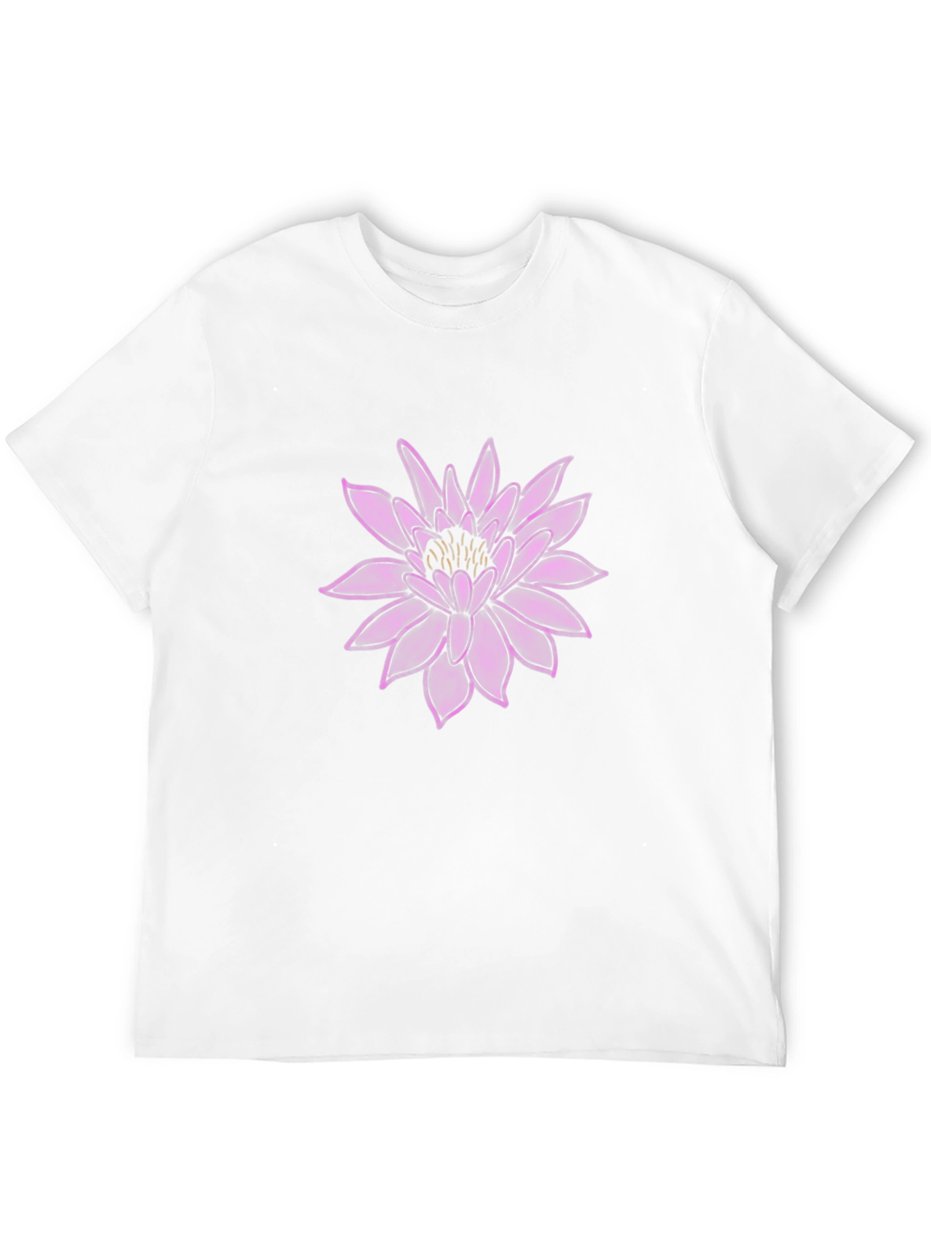 Camiseta Negra con Diseño Floral Púrpura