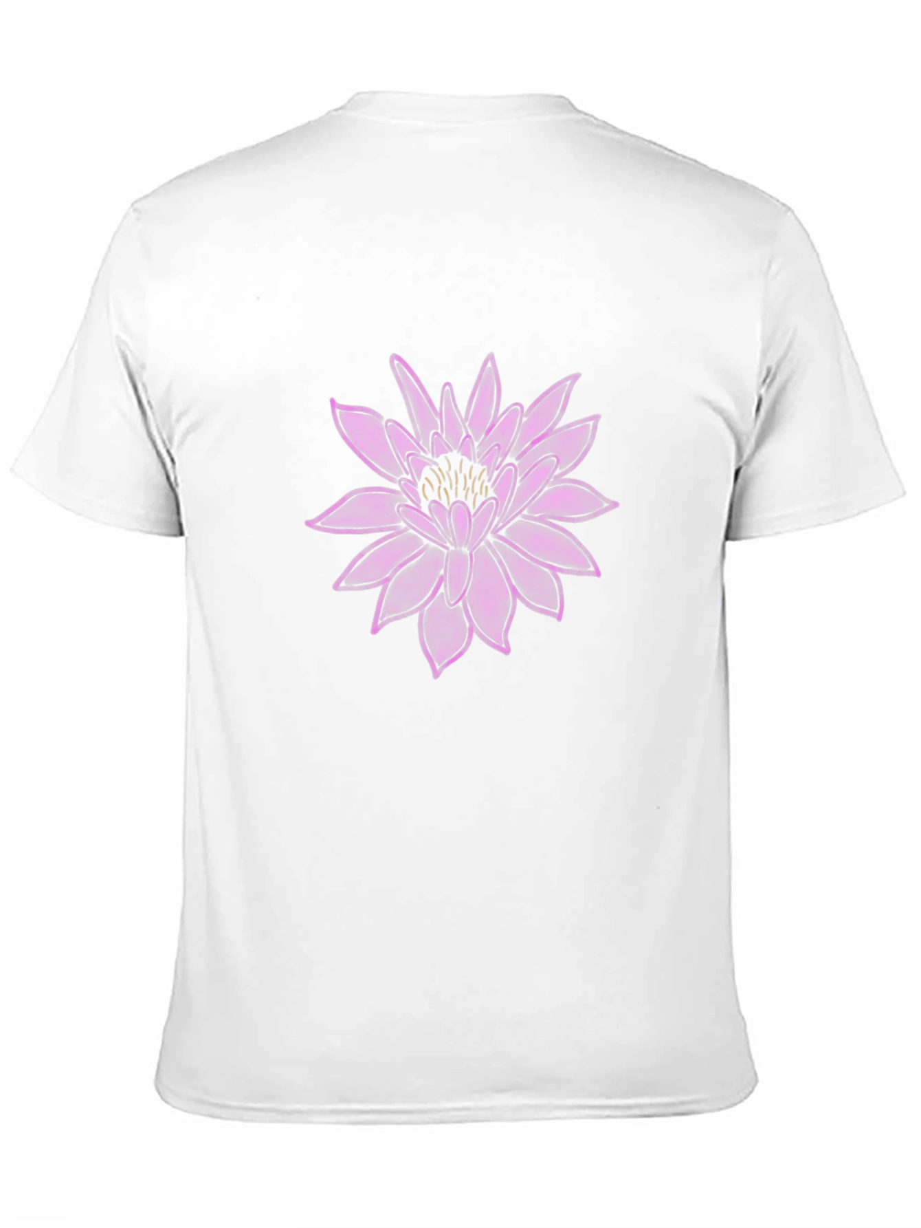 Camiseta Negra con Diseño Floral Púrpura