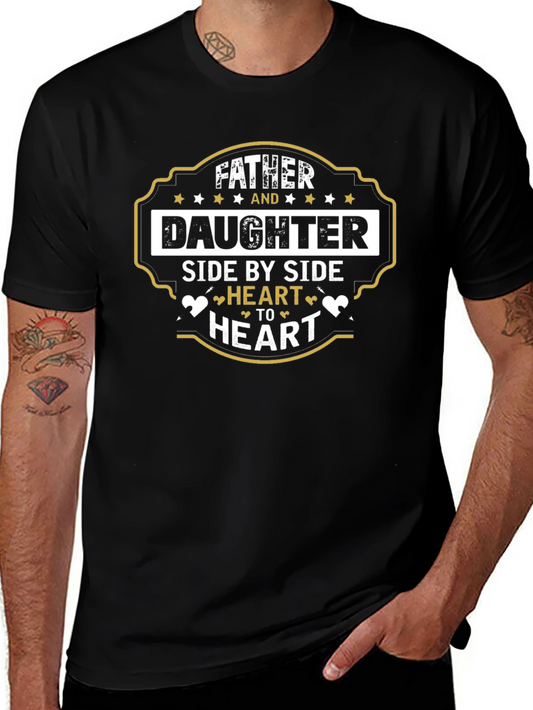 Camiseta Negra: Padre e Hija Corazón a Corazón
