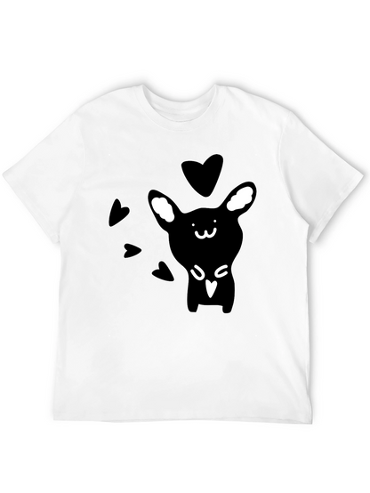 Camiseta Negra Conejito Corazones