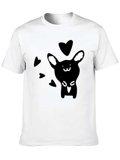 Camiseta Negra Conejito Corazones