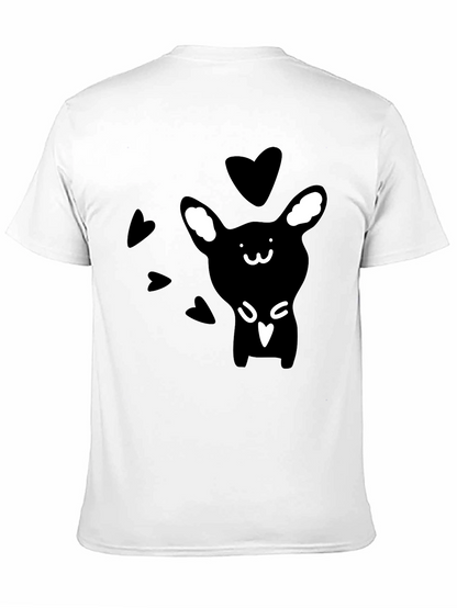 Camiseta Negra Conejito Corazones