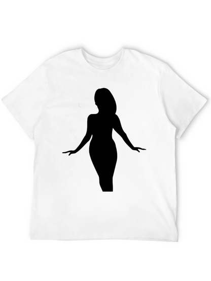 Camiseta Negra Silueta Mujer Elegante