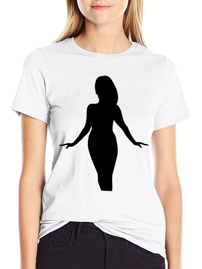 Camiseta Negra Silueta Mujer Elegante