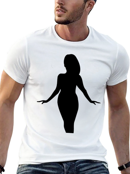 Camiseta Negra Silueta Mujer Elegante