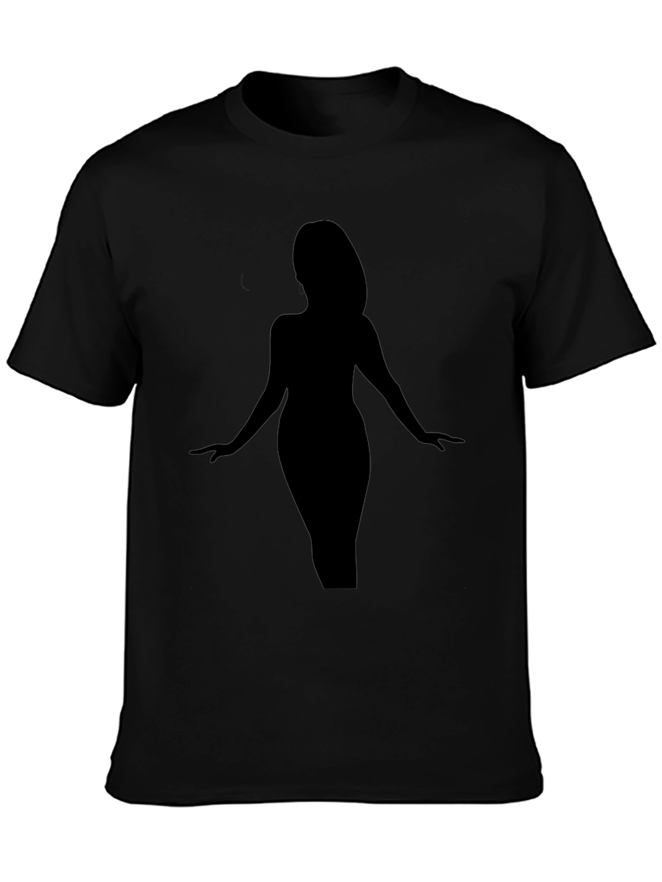 Camiseta Negra Silueta Mujer Elegante