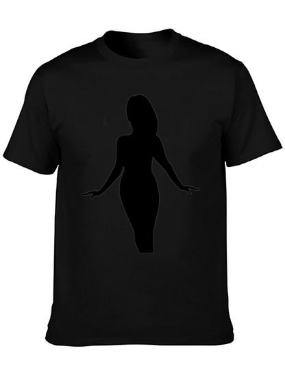 Camiseta Negra Silueta Mujer Elegante
