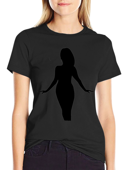Camiseta Negra Silueta Mujer Elegante