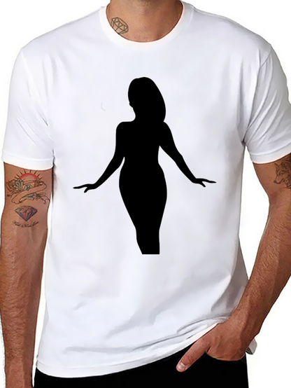 Camiseta Negra Silueta Mujer Elegante