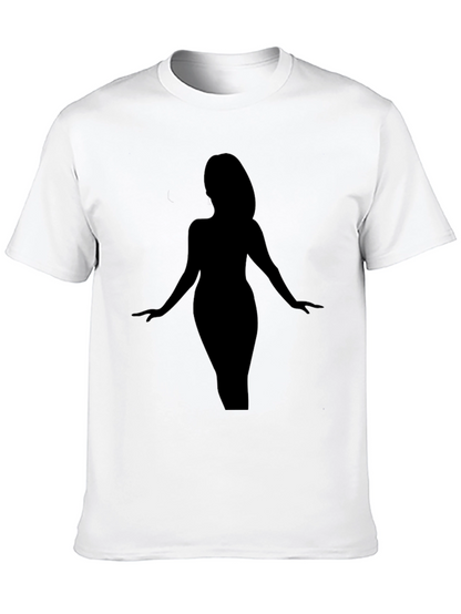 Camiseta Negra Silueta Mujer Elegante