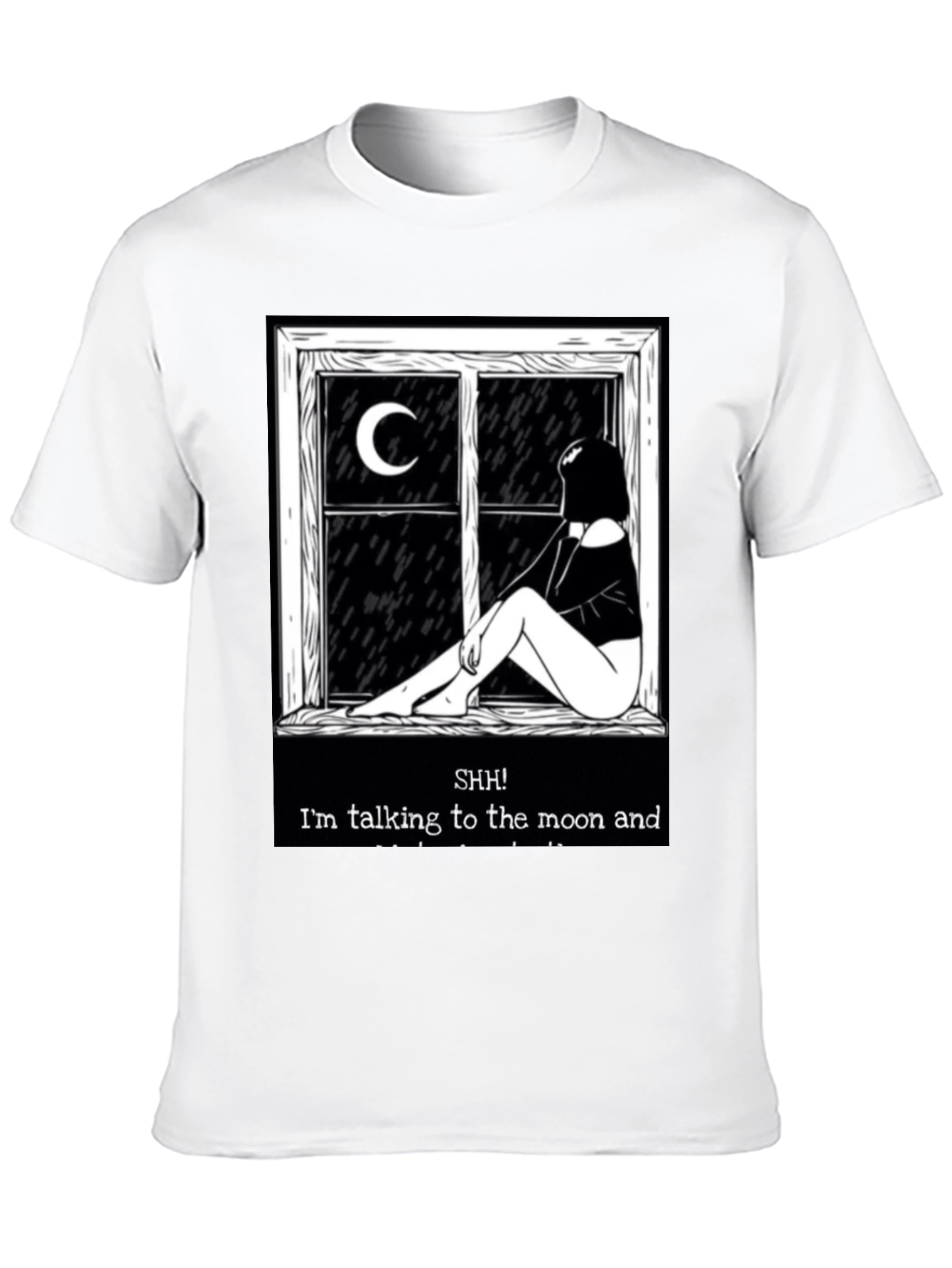 Camiseta Negra: Silencio Hablo con la Luna