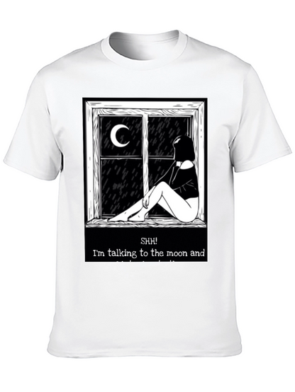 Camiseta Negra: Silencio Hablo con la Luna