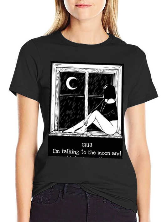 Camiseta Negra: Silencio Hablo con la Luna