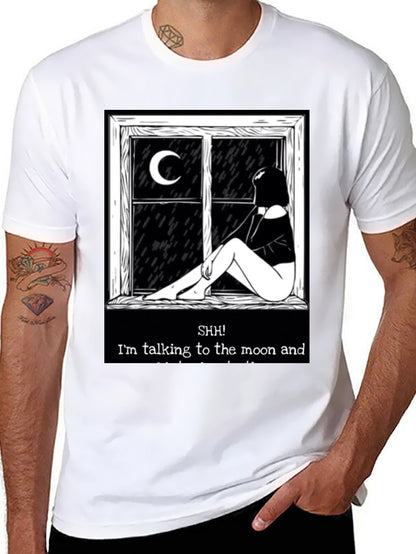 Camiseta Negra: Silencio Hablo con la Luna