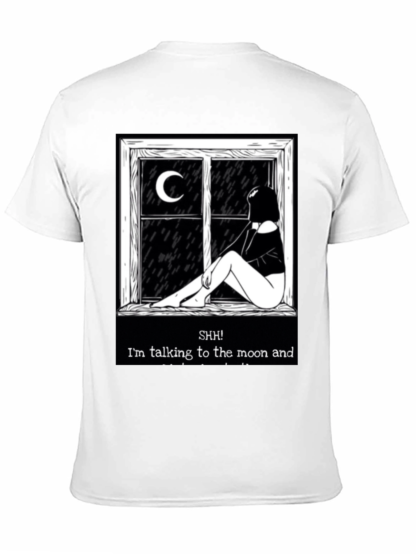 Camiseta Negra: Silencio Hablo con la Luna