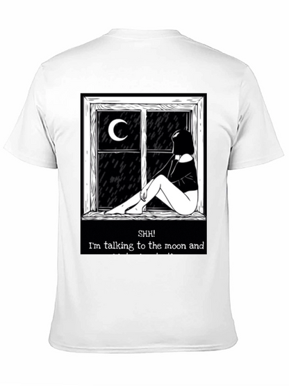 Camiseta Negra: Silencio Hablo con la Luna