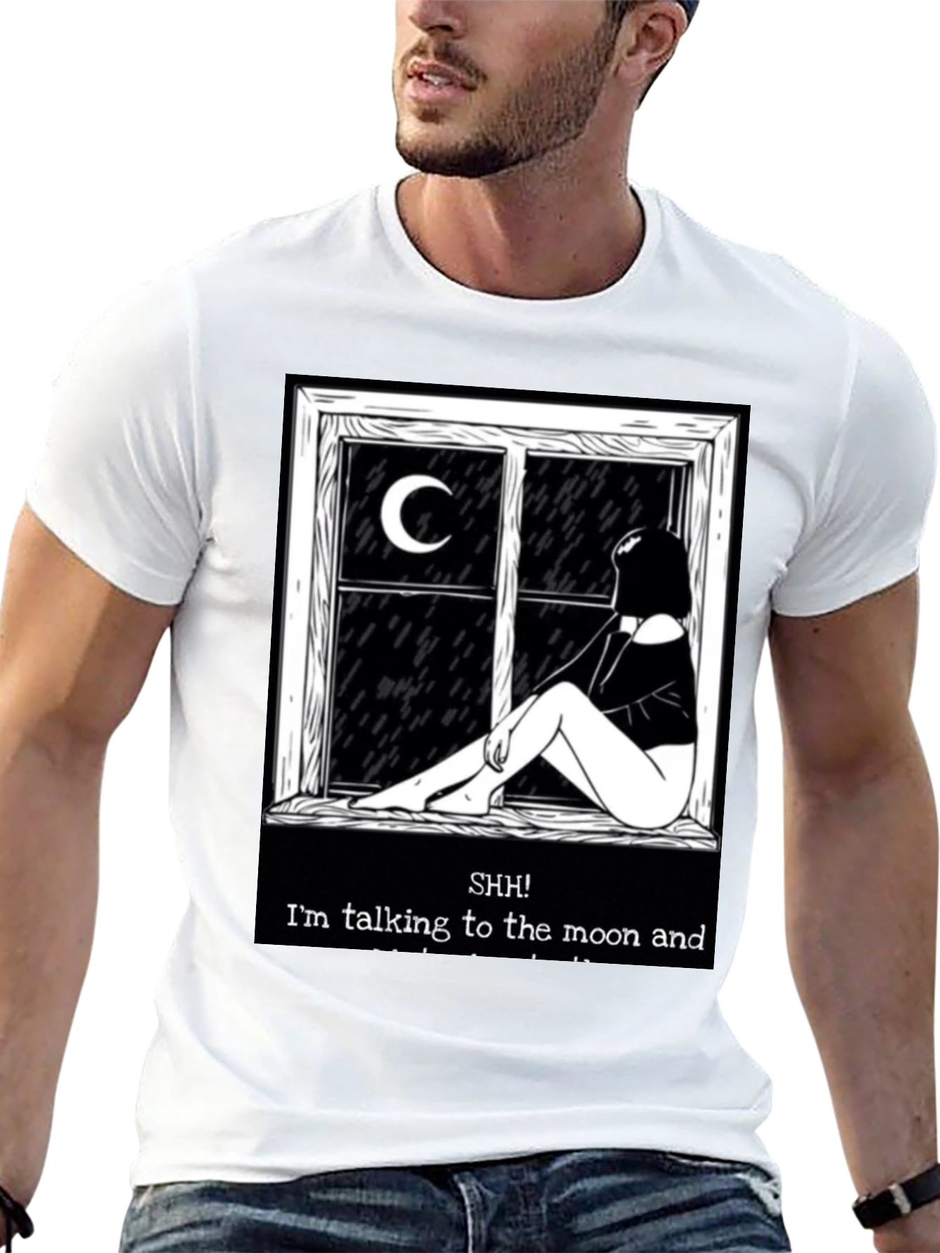 Camiseta Negra: Silencio Hablo con la Luna