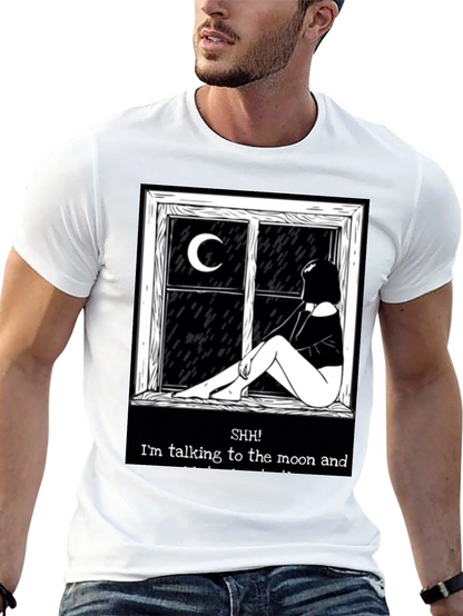 Camiseta Negra: Silencio Hablo con la Luna