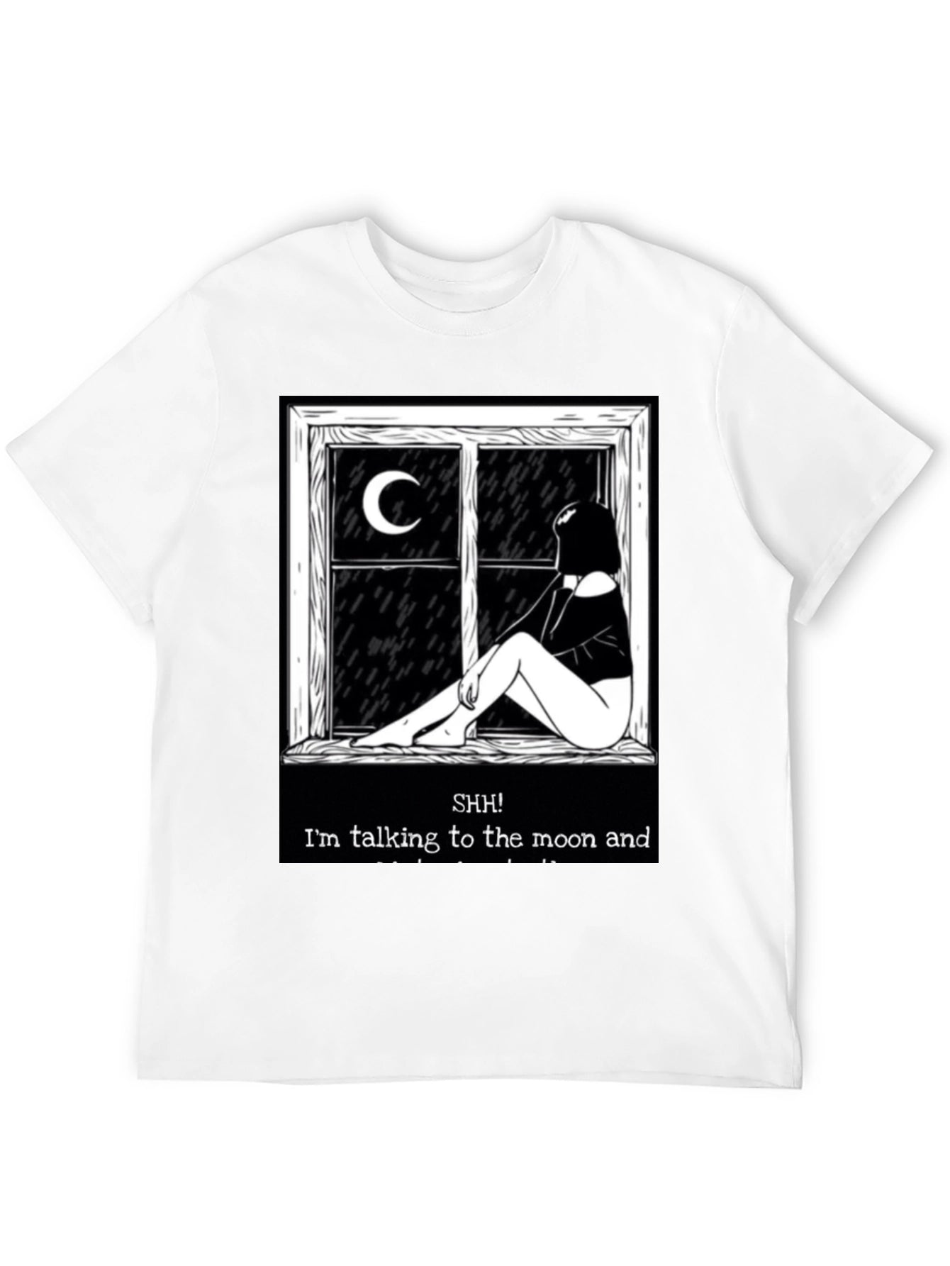 Camiseta Negra: Silencio Hablo con la Luna
