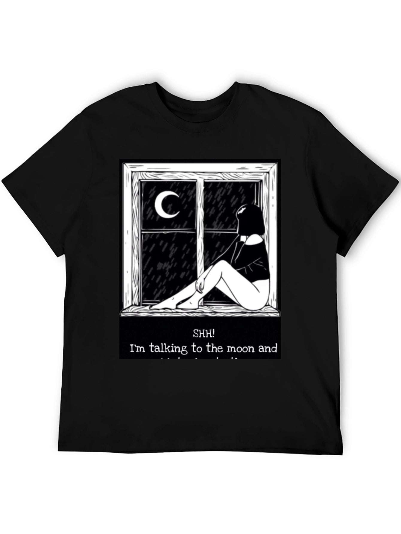 Camiseta Negra: Silencio Hablo con la Luna