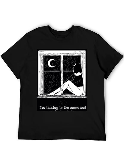 Camiseta Negra: Silencio Hablo con la Luna