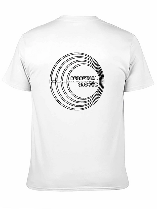 Camiseta Negra Perpetual Groove Diseño Circular Vintage