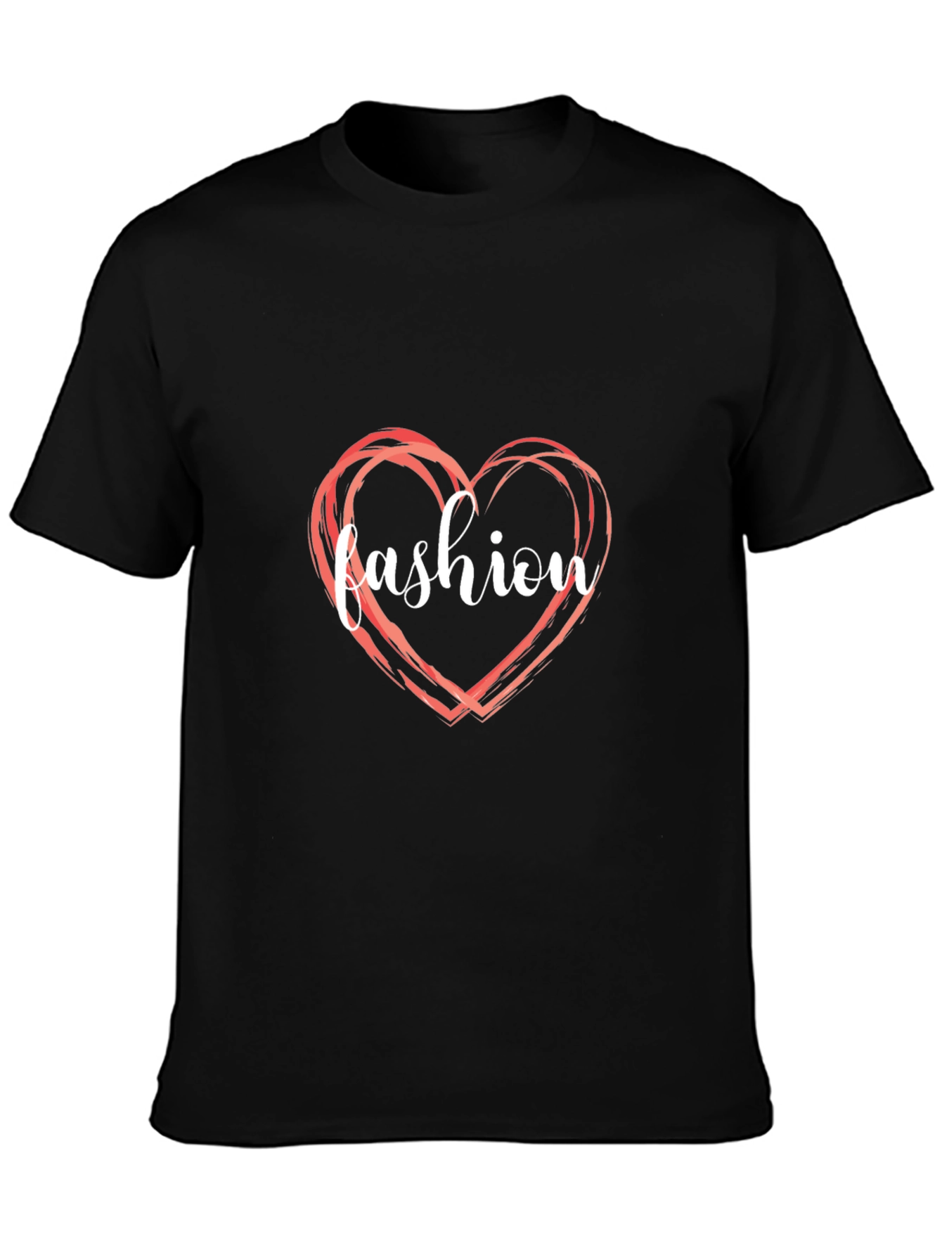 Camiseta Negra Fashion Heart para Hombre