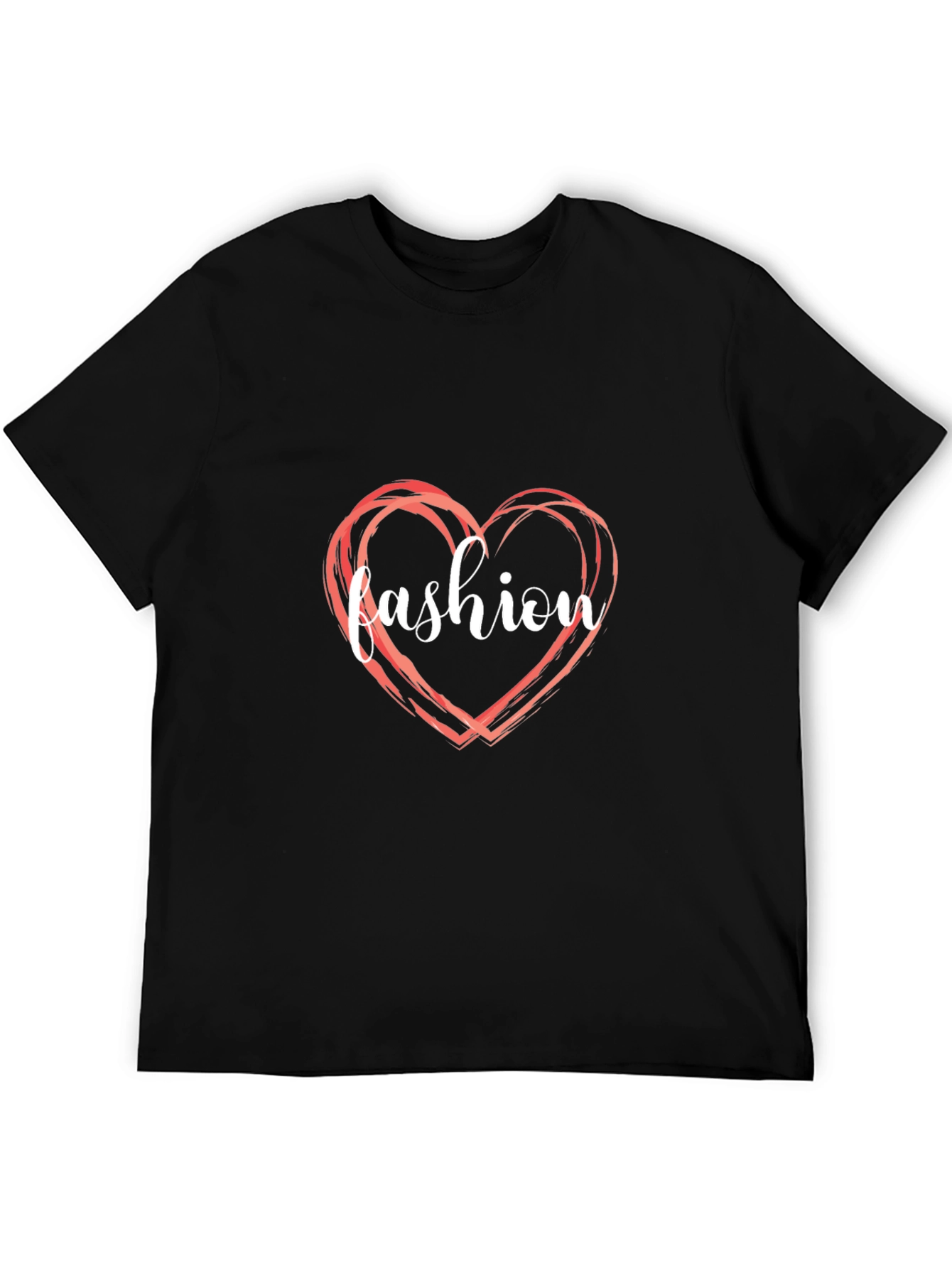Camiseta Negra Fashion Heart para Hombre