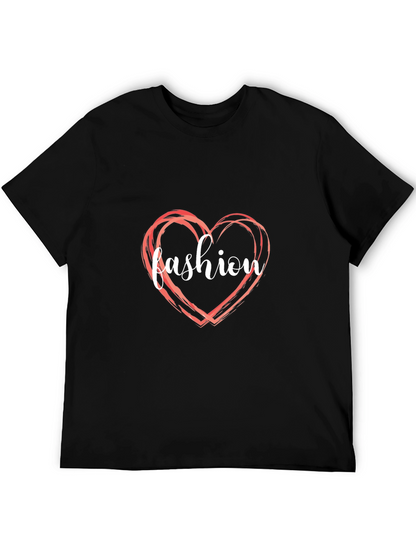 Camiseta Negra Fashion Heart para Hombre